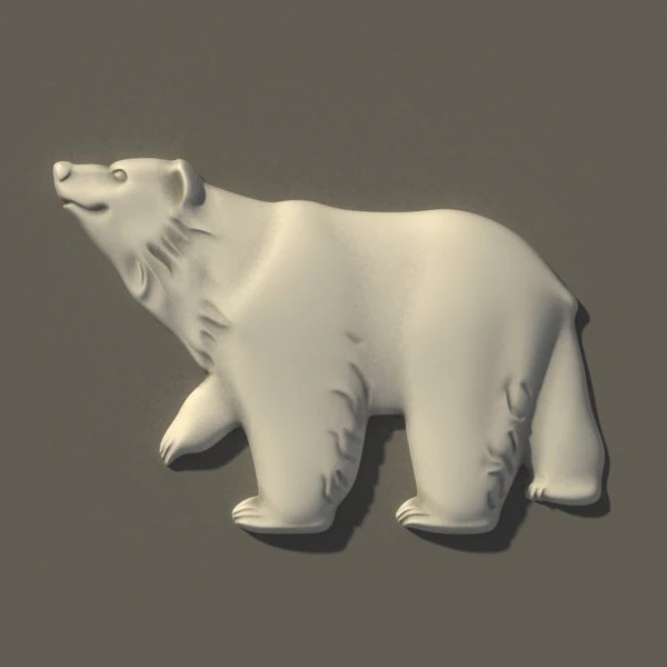 bear bas relief 3D Model .c4d .max .obj .3ds .fbx .stl .blend 