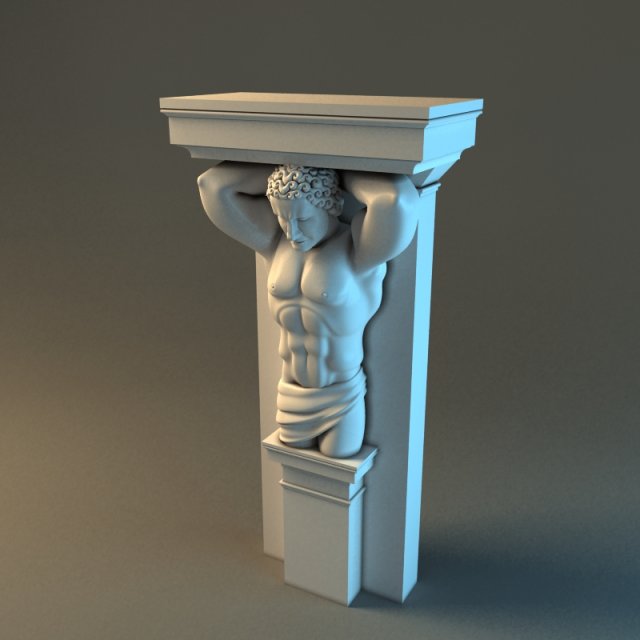 corbel with caryatid Modello 3D .c4d .max .obj .3ds .fbx .stl .blend 