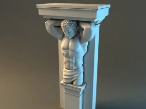m&iacute;sula com cari&aacute;tide Modelo 3D