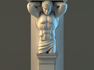 corbel with caryatid Modello 3D