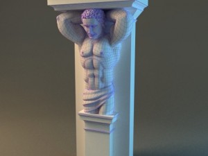 corbel with caryatid Modello 3D