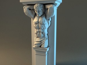 corbel with caryatid Modello 3D