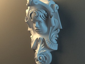 corbel with a cupid face Modello 3D