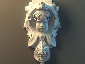 corbel with a cupid face Model 3D