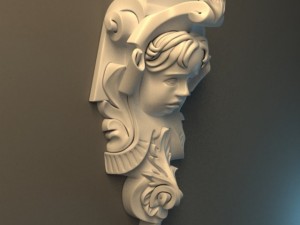corbel with a cupid face Model 3D