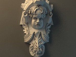 corbel with a cupid face Model 3D