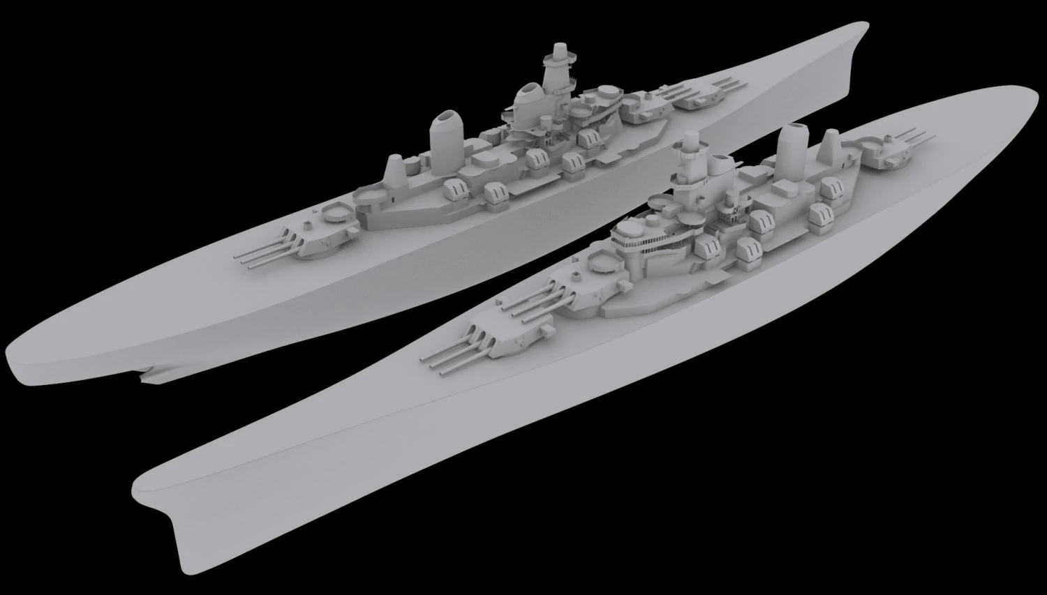 bb 63 uss missouri 3D Model .c4d .max .obj .3ds .fbx .stl .blend 