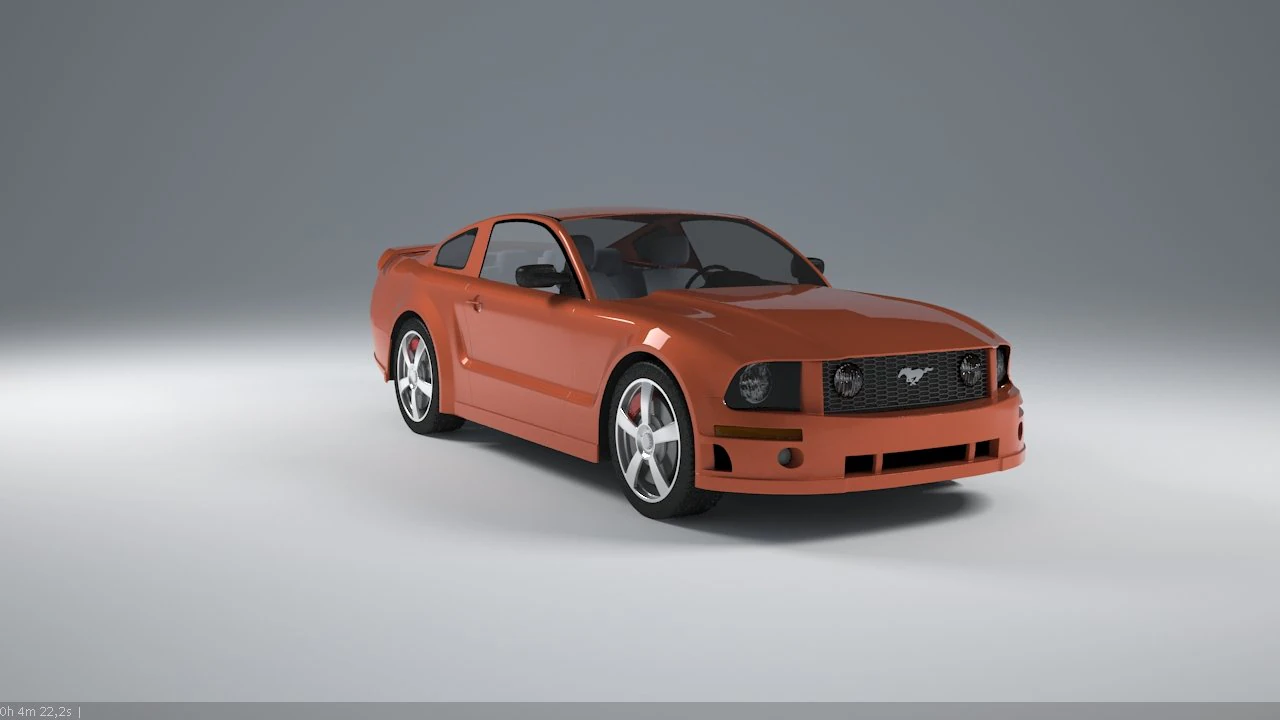 福特野马低聚 3D 模型 .c4d .max .obj .3ds .fbx .stl .blend