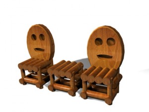 cylinder wood chairs 3D Model