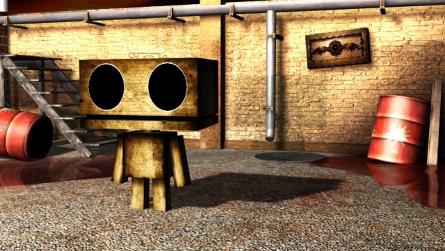postapocalyptic alley  robo 3D Model .c4d .max .obj .3ds .fbx .stl .blend 