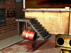 postapocalyptic alley  robo 3D Model