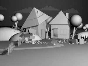 fattoria dei cartoni animati Modello 3D