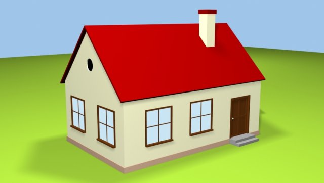 cartoon house 3D 模型 .c4d .max .obj .3ds .fbx .stl .blend 