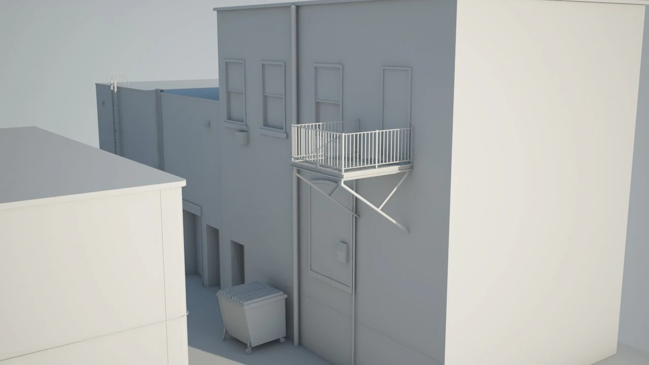 back alley 3D Model .c4d .max .obj .3ds .fbx .stl .blend