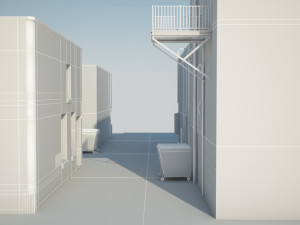 back alley Modello 3D