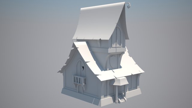 fantasy house 3D Modell .c4d .max .obj .3ds .fbx .stl .blend 