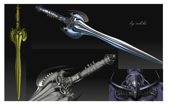 3d sword 3D Model .c4d .max .obj .3ds .fbx .stl .blend 