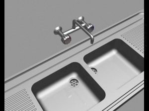 old kitchen faucet and sink Modelo 3D