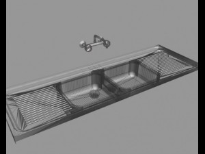 old kitchen faucet and sink Modelo 3D