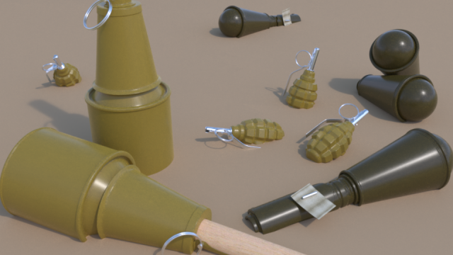 grenades f1 rpg6 rpg43 3D-Modell .c4d .max .obj .3ds .fbx .stl .blend 
