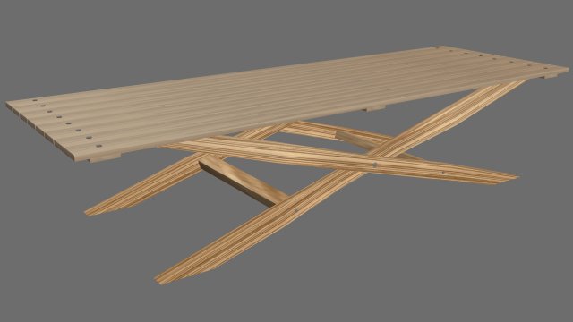 wood table 3D Model .c4d .max .obj .3ds .fbx .stl .blend