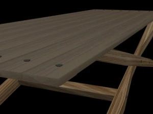 table en bois Modèle 3D