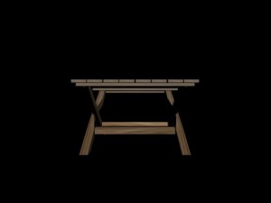 wood table 3D Model