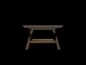 table en bois Modèle 3D