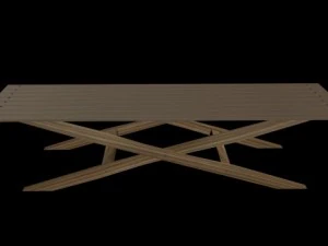 table en bois Modèle 3D