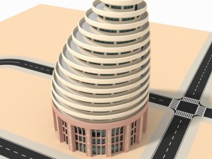 artistic round highrise Model 3D