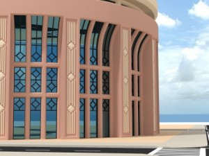 artistic round highrise Model 3D