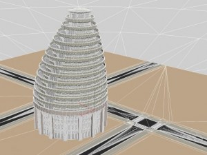 artistic round highrise Model 3D