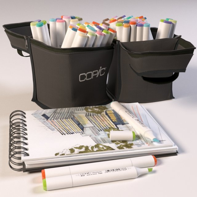 copic sketch set a Modèle 3D .c4d .max .obj .3ds .fbx .stl .blend 