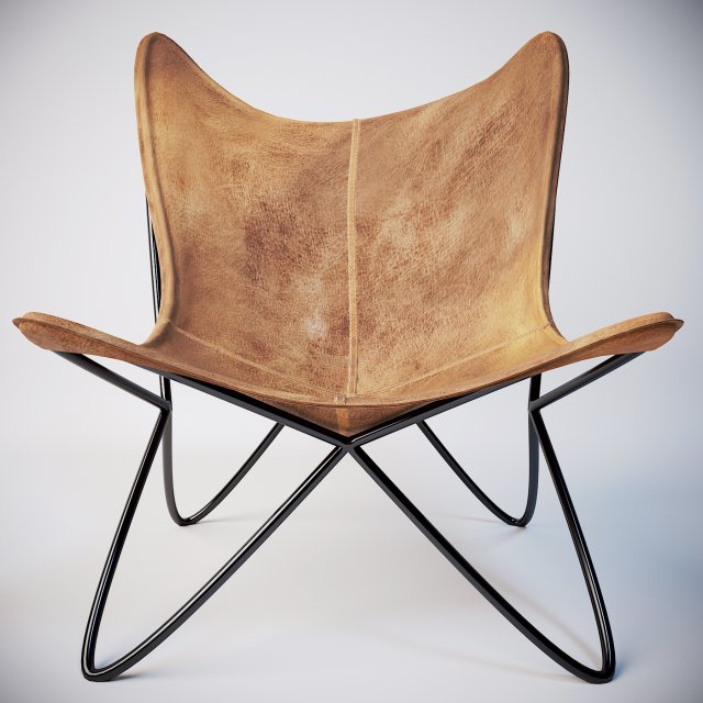 leather sling chair Modello 3D .c4d .max .obj .3ds .fbx .stl .blend 