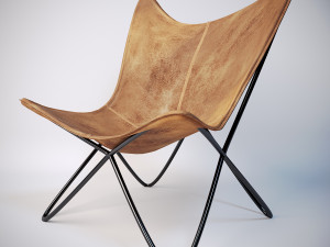 leather sling chair Modello 3D
