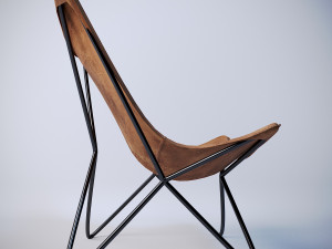 leather sling chair Modello 3D