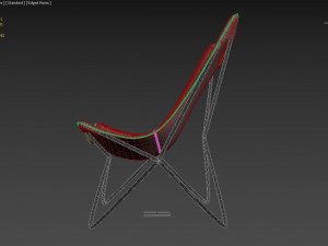 leather sling chair Modello 3D