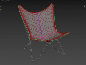 leather sling chair Modello 3D