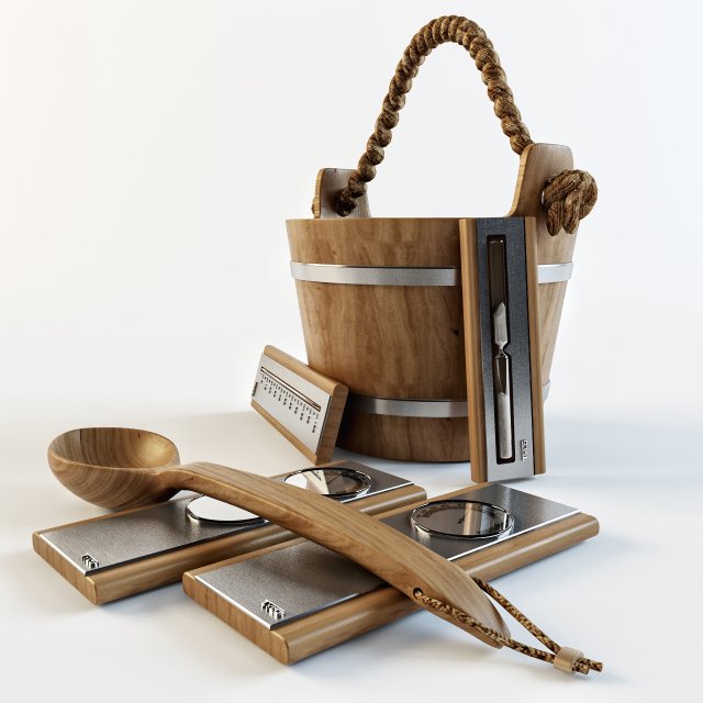 set for saunas 3D Model .c4d .max .obj .3ds .fbx .stl .blend