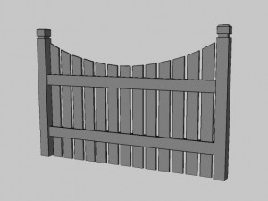 woode fence Model 3D