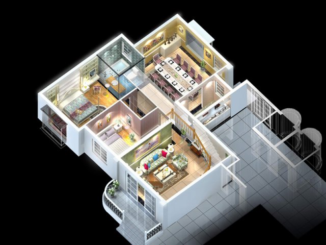 living room 0097 3D मॉडल .c4d .max .obj .3ds .fbx .stl .blend 