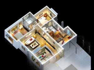 लिविंग रूम 0098 3D मॉडल