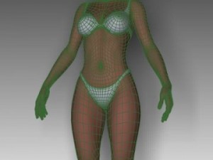 bikini woman on beach 3D Model