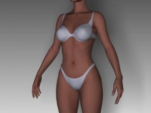 bikini woman on beach 3D Model