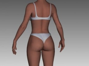 bikini woman on beach 3D Model