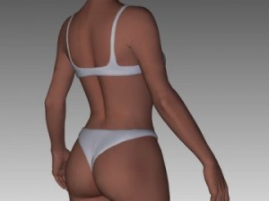 bikini woman on beach 3D Model