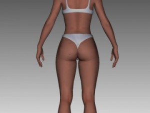 bikini woman on beach 3D Model