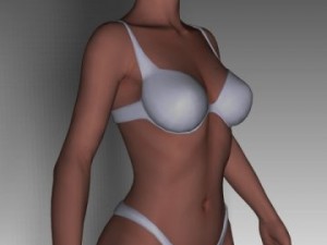 bikini woman on beach 3D Model