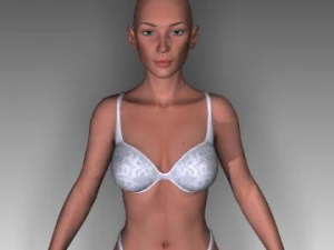 donna in bikini sulla spiaggia Modello 3D