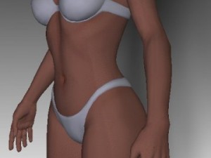 bikini woman on beach 3D Model